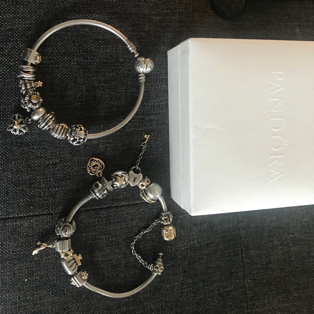 2 Authentic PANDORA bracelet with charm